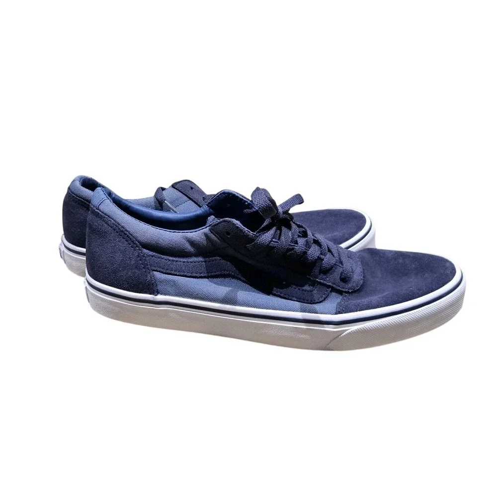 Mens‎ Vans Old Skool Navy Blue Canvas Casual Skateboarding Sneakers Size 10.5
